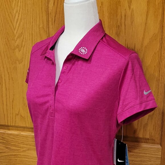 Nike Dri Fit Golf Collared Short Sleeve Polo Shirt Pink Magenta NEW NWT Size M - Picture 3 of 14